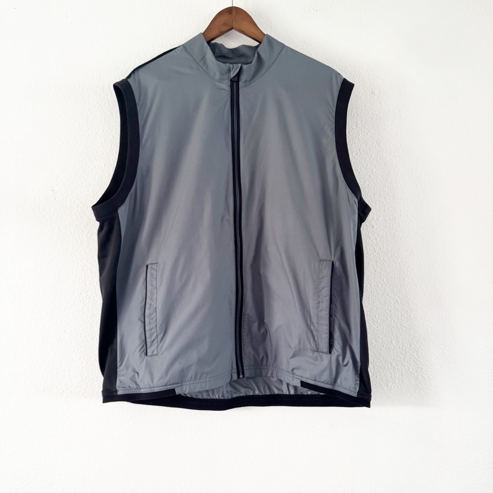 Adidas Climaproof Golf Windbreaker Vest Gray Black Full Zip Breathable Size XL